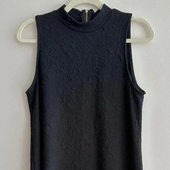 Blu Pepper Black Floral Textured Tank Dress, Swing Dress, Size Medium - Picture 2 of 16